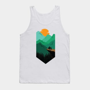 my dog mountain and sunset Tank Top